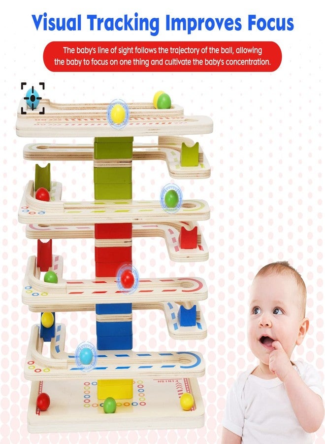 Joonly Montessori Ball Tracker Wooden Ball Drop Toy for Toddlers, Educational Wooden Ball Run Toy Race Track Set, Ball Drop Tracker Sensory Toys for Gifts 3 4 5 Years Old Toddler Boys Girls - Image 4